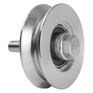 PSG Roulette de roulement V fi 70×20 mm acier galvanisé pour portail coulissant sur rail