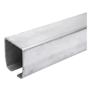 PSG rail de guidage pour portail coulissant – profilé en C 140×140×6 mm, longueur 6 m, galvanisation à chaud