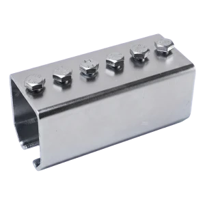 PSG connecteur de rail de guidage pour portail suspendu 59×62 mm galvanisé