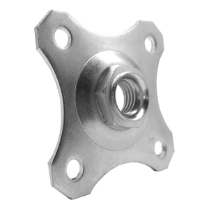 Écusson décoratif 80×80×3 mm pour charnière réglable M16 – galvanisé