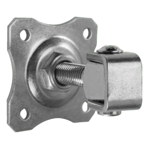 Charnière réglable de portail avec plaque décorative M16 80×80 mm acier galvanisé