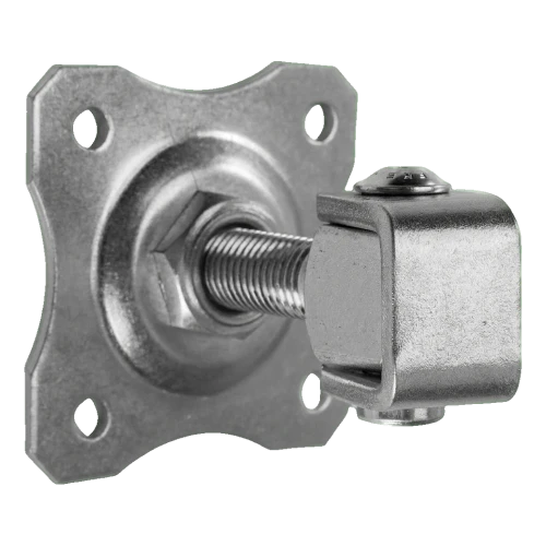 Verstelbaar poortcharnier met decoratief schild M16 80×80 mm staal gegalvaniseerd 001-363 (1)