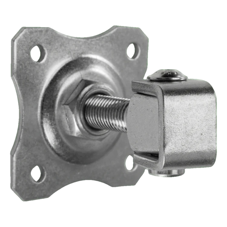 Charnière réglable de portail avec plaque décorative M16 80×80 mm acier galvanisé 001-363 (1)
