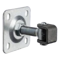 PSG charnière réglable de portail M20 avec plaque 100×100 mm galvanisée – oreille noire 001-373 (1)