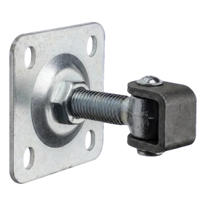 PSG charnière réglable de portail M20 avec plaque 100×100 mm galvanisée – oreille noire