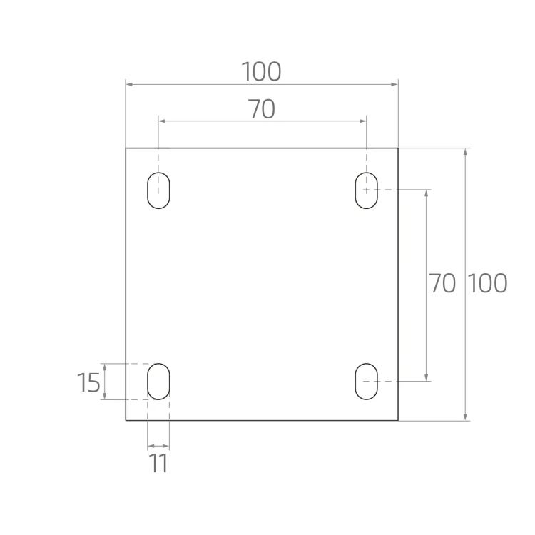 PSG charnière réglable de portail M20 avec plaque 100×100 mm galvanisée – oreille noire 001-373 (4)