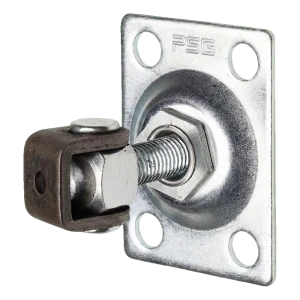 Charnière de portail réglable PSG M12 avec plaque rectangulaire 75×55 mm