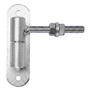 Charnière réglable roulée PSG pour portillon fi24 M12 avec plaque 150×40 mm