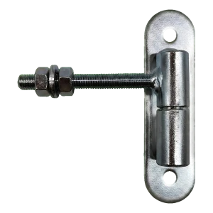 PSG charnière réglable roulée fi24 M12 avec plaque 150×40 mm et bille – pour portillons et portails