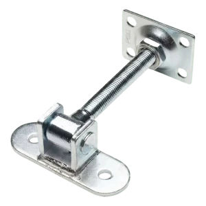 Charnière de portail réglable PSG M16 avec plaque 115×40 mm et platine 75×55×3 mm