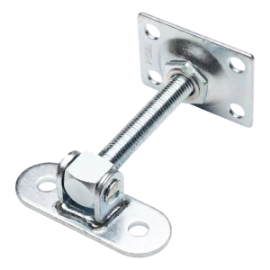 Charnière de portail réglable PSG M14 avec écusson 115×40 mm et platine 75×55 mm