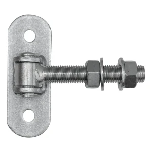 Charnière réglable de portail M20 avec plaque 140×50 mm – galvanisée