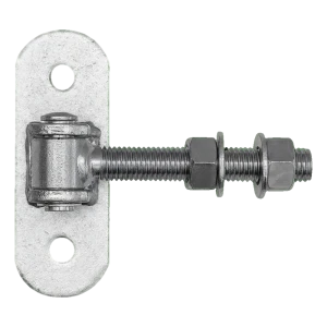 Charnière réglable de portail M18 avec plaque 140×50 mm – galvanisée