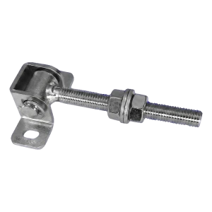 Charnière de portail réglable M12 coudée L-115 en acier