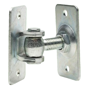 Charnière réglable M12 à fixation bilatérale – base 74×38 mm pour portails et portillons