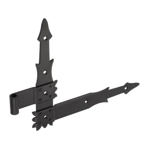 Charnière d'angle pour volet gauche 250 mm en acier noir – décorative