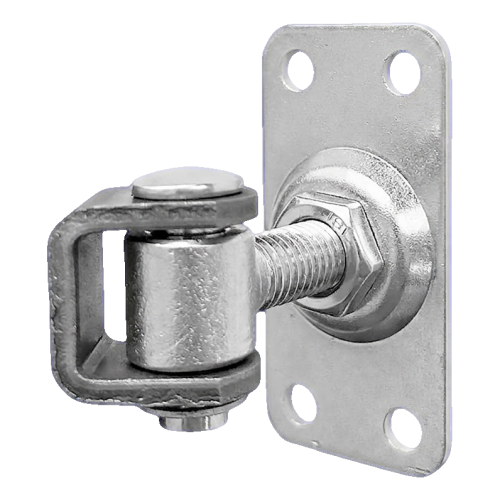 Komet – charnière réglable de portail M12 avec plaque 75 × 37 mm, zinc galvanique 001-522 (1)