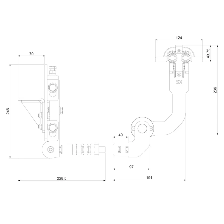 Comunello Albatros Piccolo – système de charnières pour portail repliable jusqu'à 4 m / 100 kg 001-530 (8)