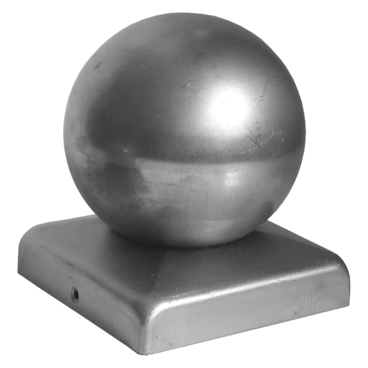 Gegalvaniseerde stalen hekwerk afdekkap 80×80 mm met bol fi 80 mm 001-565 (1)