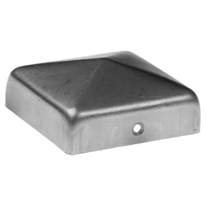 Chapeau d'angle en acier pour poteau de clôture 120×120 mm – brut