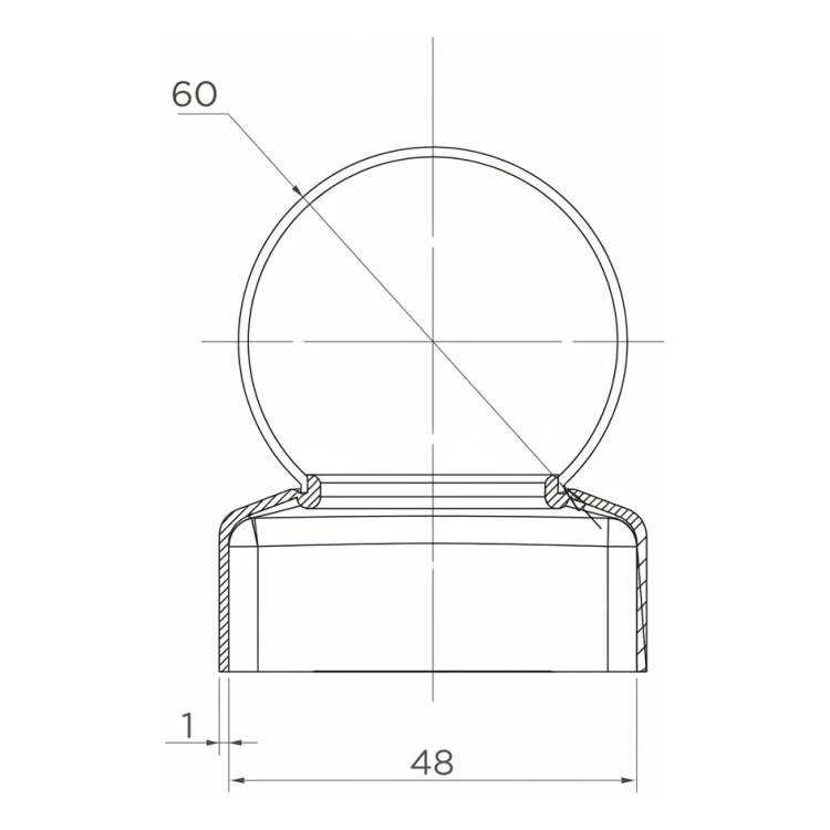 Hekwerkkapje van staal voor paal Ø 48 mm met sierbol Ø 60 mm 001-591 (2)