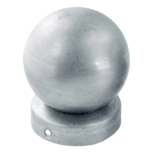 Chapeau de clôture en acier galvanisé pour poteau Ø 77 mm avec boule décorative Ø 80 mm