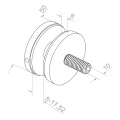 Support ponctuel pour verre 8-17,52 mm ø 50/8/M10x50 AISI 304 système plat noir 000-505 (3)