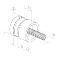 Fixation ponctuelle pour verre 6-12 mm fi 30/13/M8x40 AISI 304 système plat cuivre 000-481 (3)
