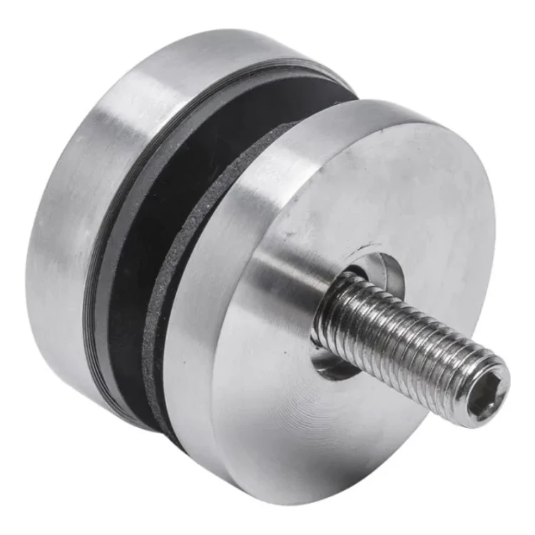 Fixation ponctuelle pour verre 8-17,52 mm fi 50/8/M8x45 AISI 304 système plat satiné 000-477 (2)