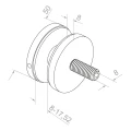 Puntbevestiging voor glas 8-17,52 mm fi 50/8/M8x45 AISI 304 vlak systeem satijn 000-477 (3)