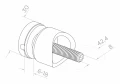 Support ponctuel pour verre 6-12mm fi 30/13/M8x40 AISI304 système 42,4 satiné 000-521 (3)