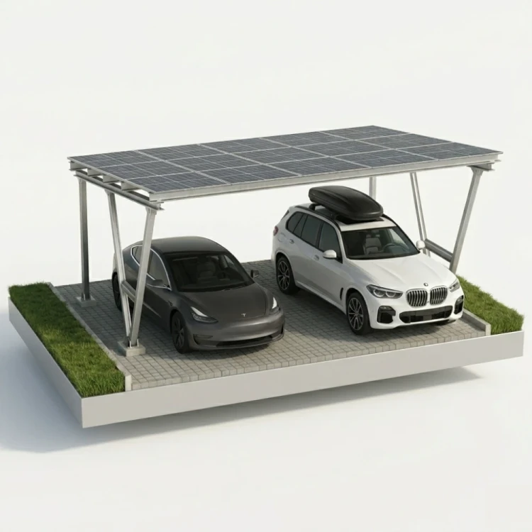 Carport Photovoltaïque VICA pour 2 véhicules SOLO Abri Solaire GPV-105-02 (1)