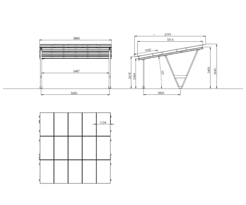 Carport Photovoltaïque VICA pour 2 véhicules SOLO Abri Solaire GPV-105-02 (5)