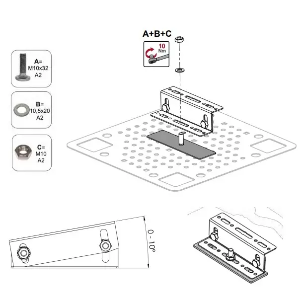 Support "Z" CWL toit plat 17x7x5cm PV-27-01 (4)