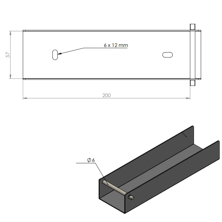 Profilé en C connecteur support pour soubassement 200x55 galvanisé GPV-700-24 (3)