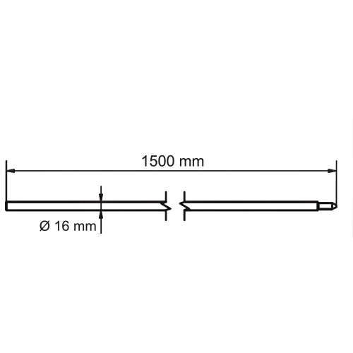 Vouwaardelektrode met Morse-kegelverbinding ø 16 x 1500 mm – warmgalvanisch verzinkt staal 001-774 (2)