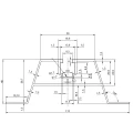 Aluminium trapeziumbrugstuk H100 L330 met EPDM-afdichting 2 mm voor PV-montage 001-779 (2)