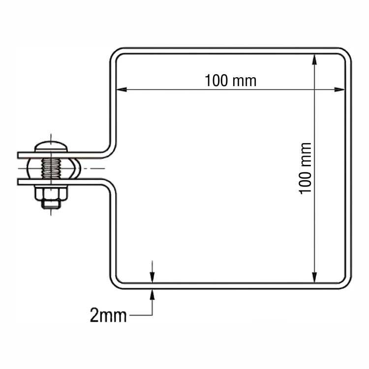 Collier d'extrémité pour panneaux de clôture 100x100 mm noir 000-782 (4)
