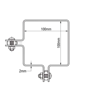 Hoekbeugel voor hekwerkpanelen 100x100 mm verzinkt