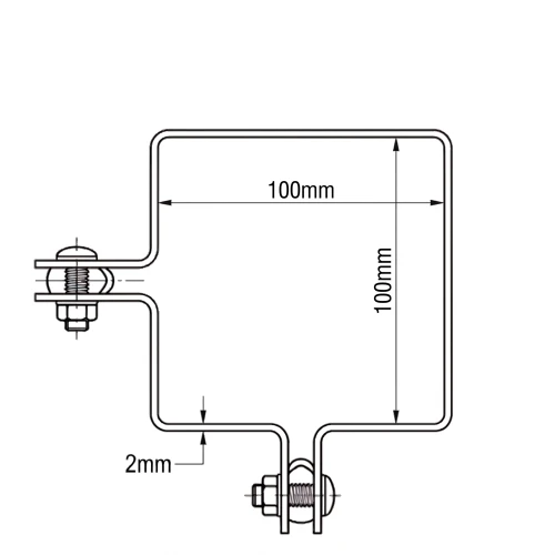 Collier d'angle pour panneaux de clôture 100x100 mm galvanisé 000-773 (1)