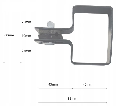 Eindklem voor hekpanelen 60x40 antraciet grafiet GPV-700-11 (3)