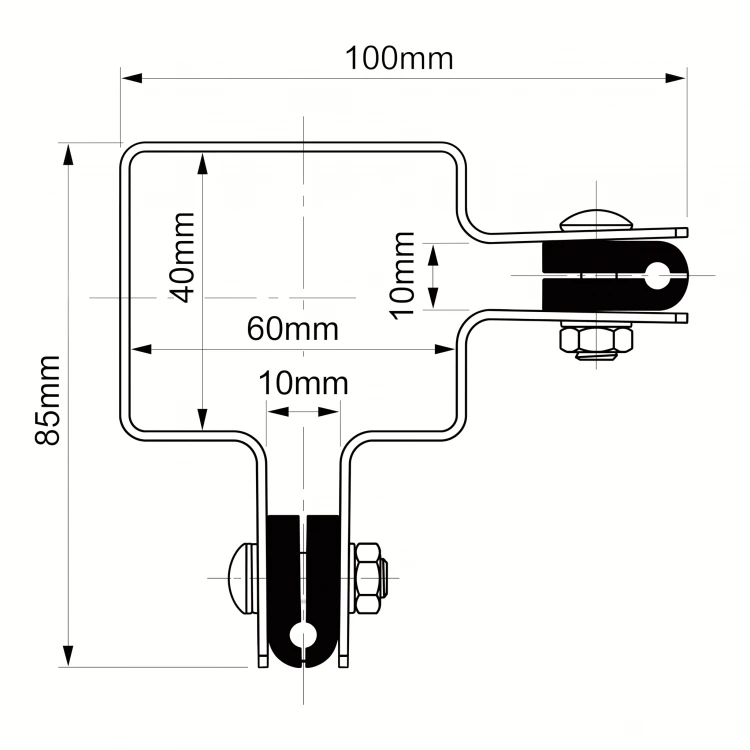 Serre-joint d'angle pour panneaux de clôture 60x40 anthracite graphite GPV-700-06 (3)