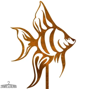 Zawieszalnia – décoration de jardin en acier Poisson Ofelia XXL sur tige corten