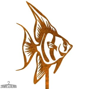 Bijoux de Jardin – poisson décoratif rouillé Luiza XXL sur tige 16×103 cm