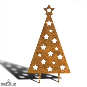 Zawieszalnia – sapin de jardin décoratif en acier corten XXL 92 cm avec étoiles