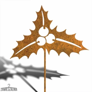 Pic décoratif de jardin – houx XL 92 cm en acier corten rouillé