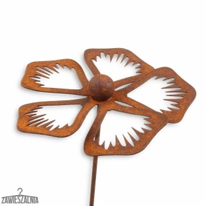 Suspension – bijou de jardin 3D Pervenche XL rouillée en acier corten 83 cm