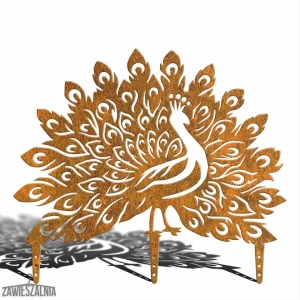 Décoration de jardin Queue de Paon XL en acier corten 60×52 cm