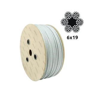 Câble en acier galvanisé Ø6,0 mm 6×19 avec âme textile FC – vente au mètre