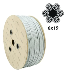 Câble en acier galvanisé Ø8,0 mm 6×19 avec âme textile FC – vente au mètre
